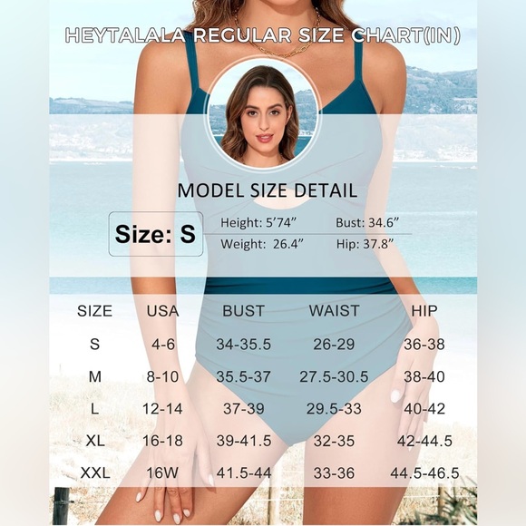 HEYTALALA Women’s One Piece Swimsuit Tummy Control - Size Large - NWT
PTP 16.5” - Picture 2 of 8